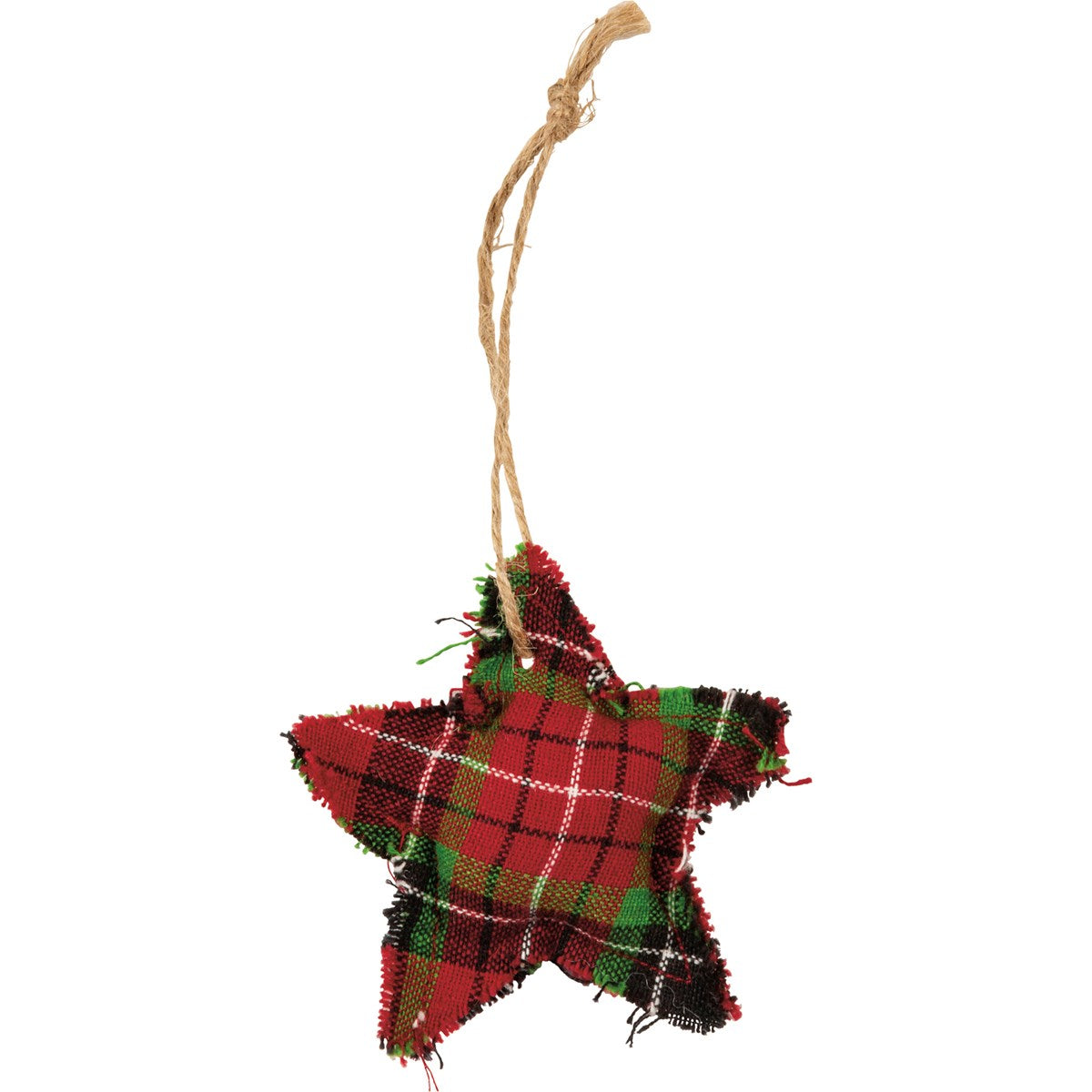 Plaid Stars Ornament Set