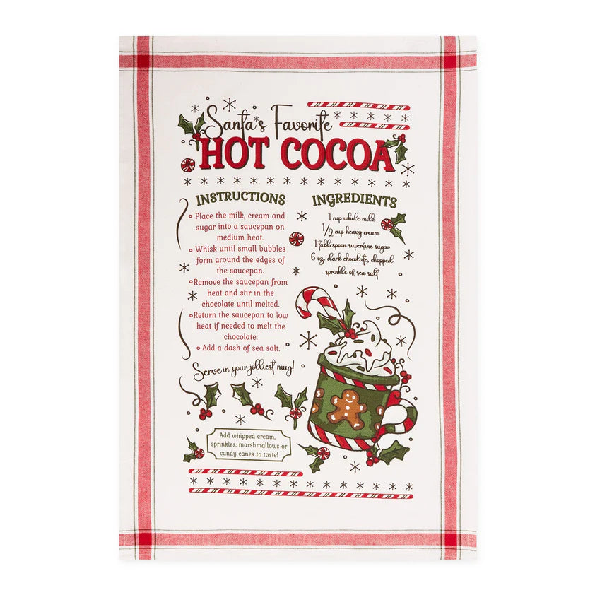 Hot Cocoa & Gingerbread Cookies Dishtowel