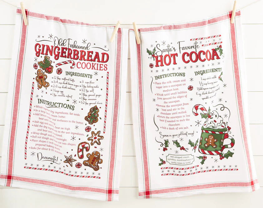 Hot Cocoa & Gingerbread Cookies Dishtowel