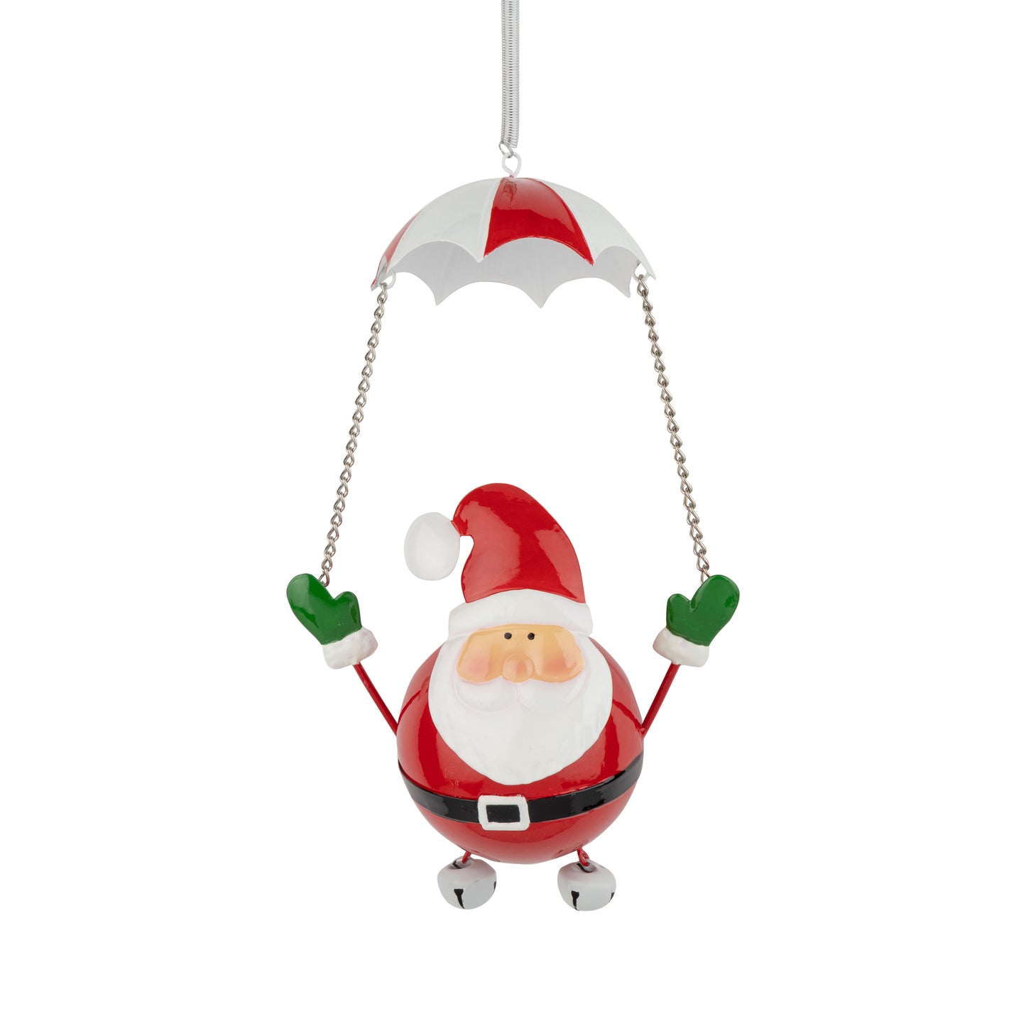 Metal Santa with Parachute Ornament