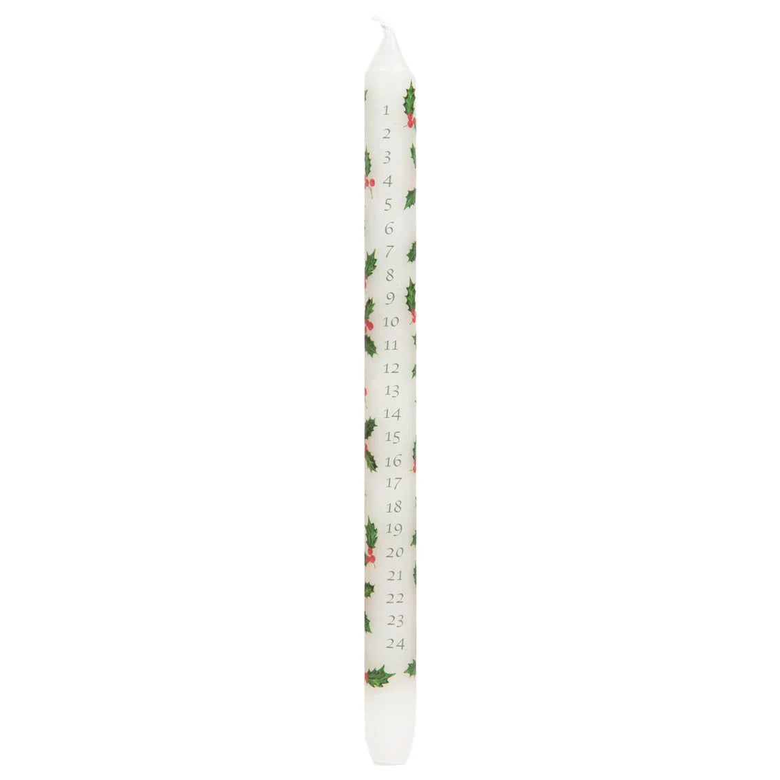 Christmas Holly Advent Taper Candle