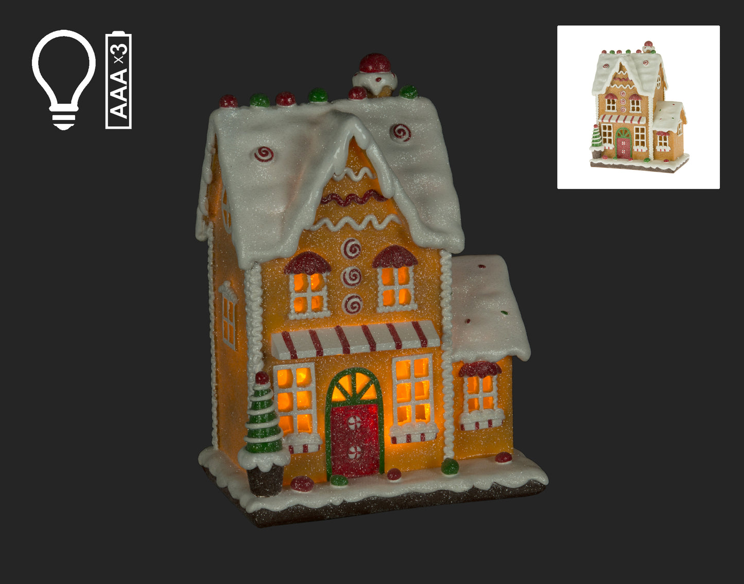 10.5" LED Gingerbread House