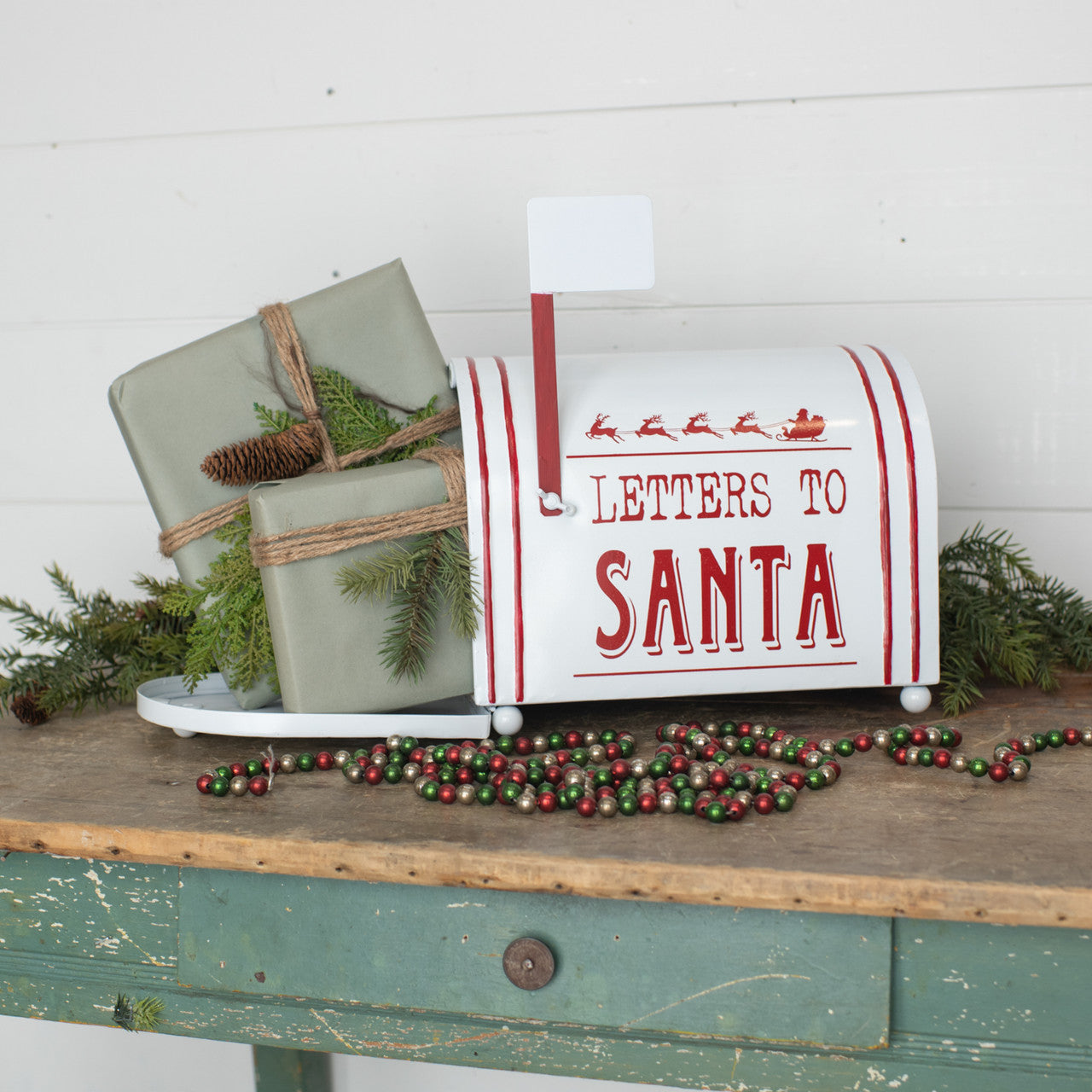 Metal Santa Mail Box