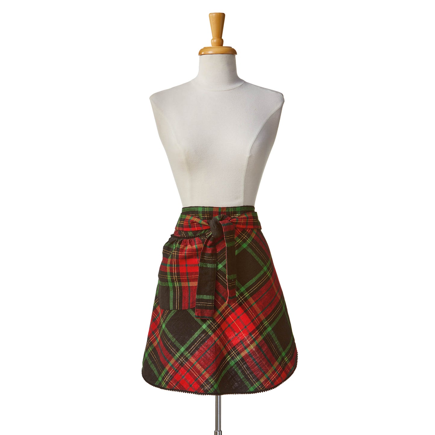 Christmas Plaid Hostess Half Apron