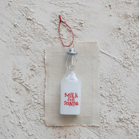 "Milk For Santa" Glass Ornament