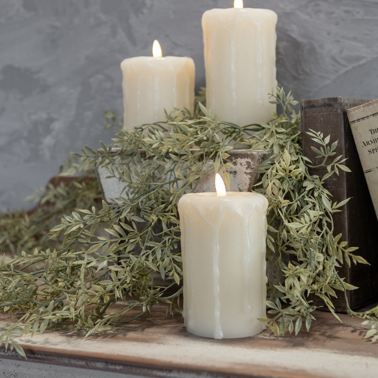 5" Cream 3D Flame Pillar Candle