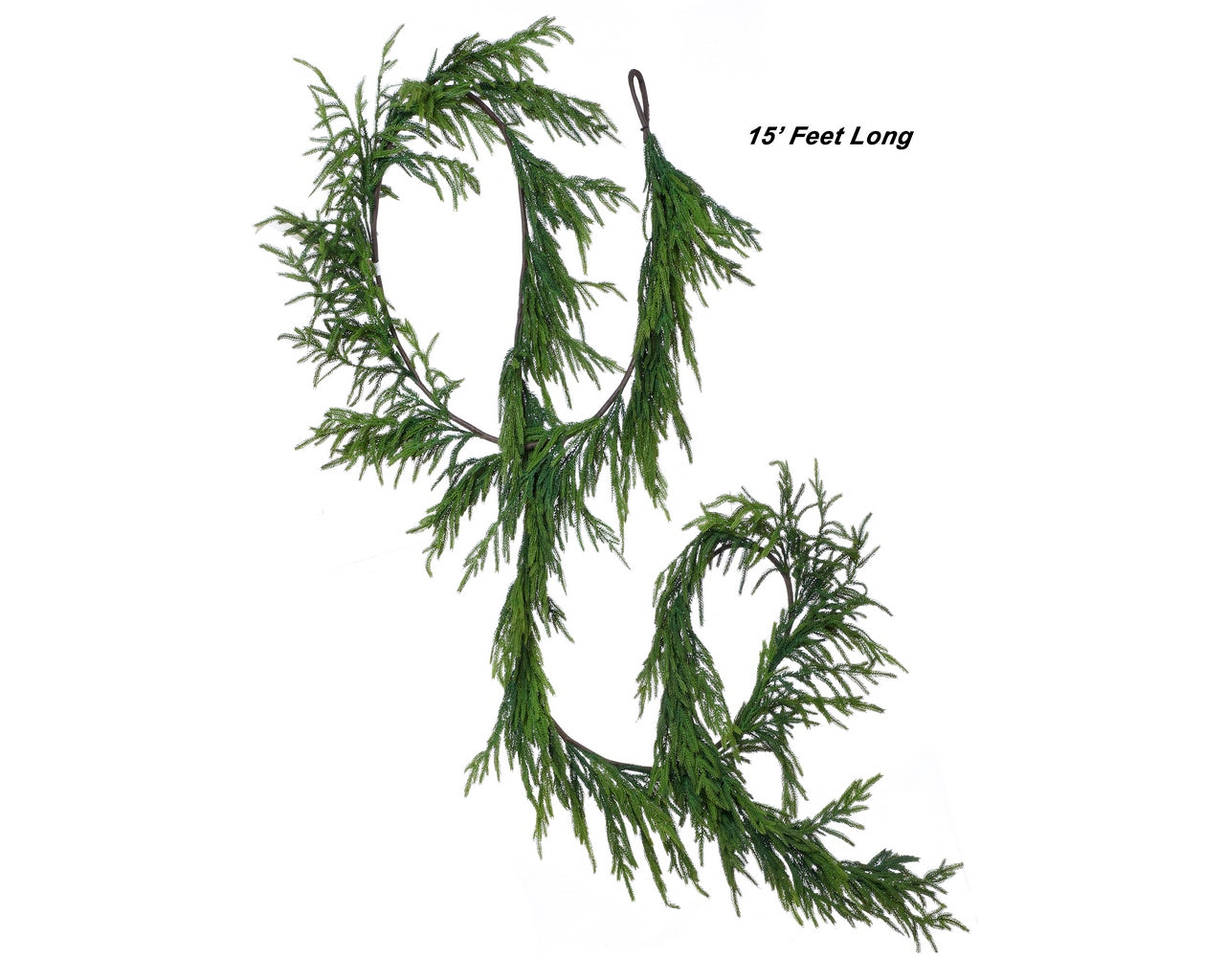 Real Touch Norfolk Pine Garland 15 Ft
