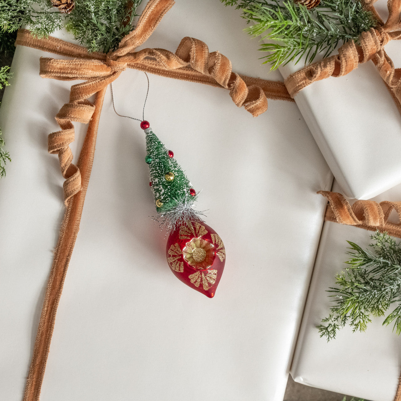 6" Red Vintage Tree Ornament