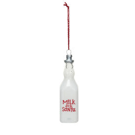 "Milk For Santa" Glass Ornament