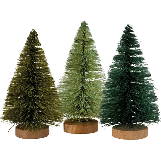 Greens Bottle Brush Tree Set