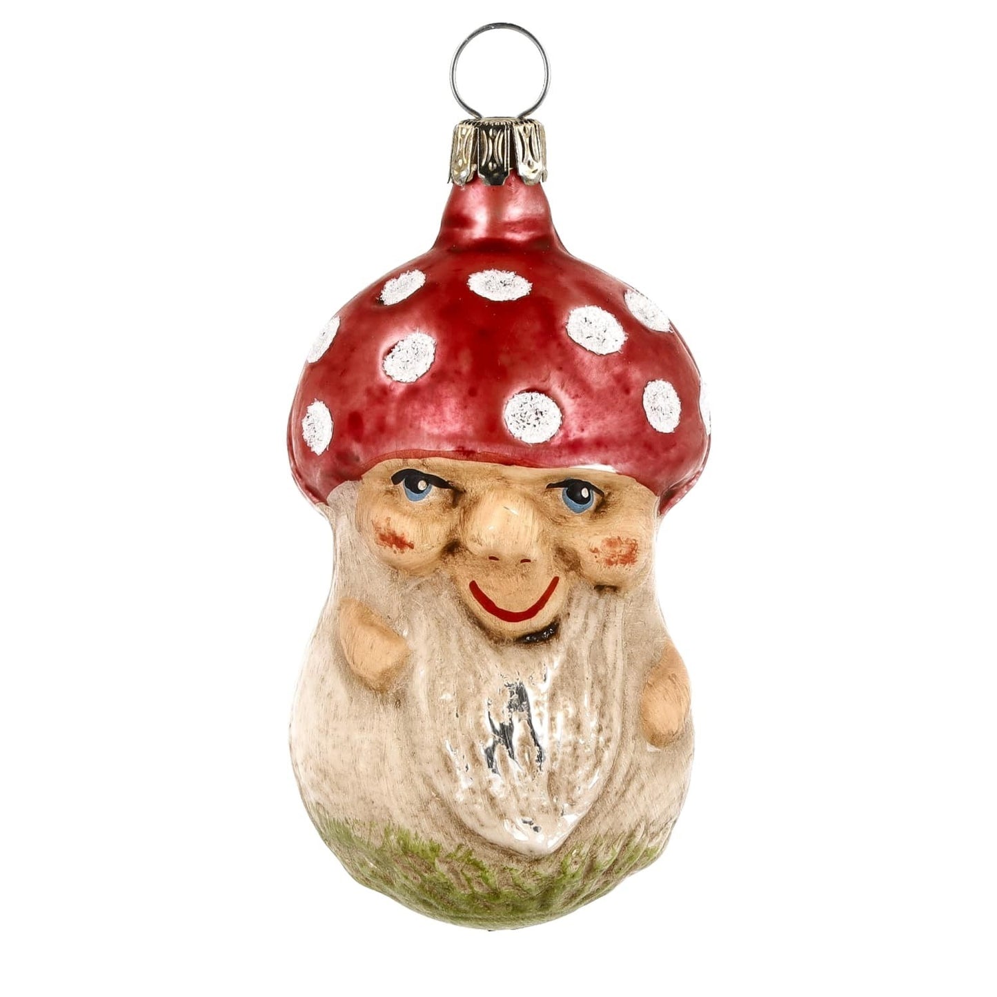 Glass Ornament Mushroom w/Face