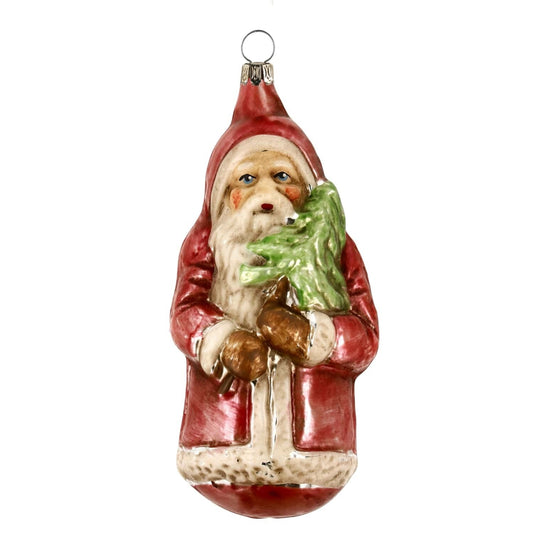 Glass Ornament Large Nicholas with Tree