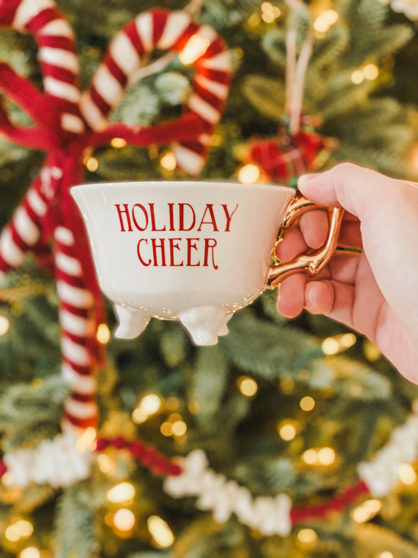 Footed Teacup with Gold Handle