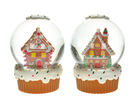 Gingerbread House Water Globe LED