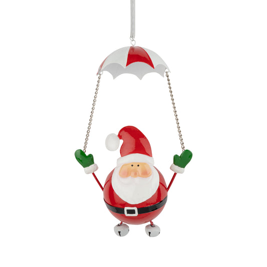 Metal Santa with Parachute Ornament