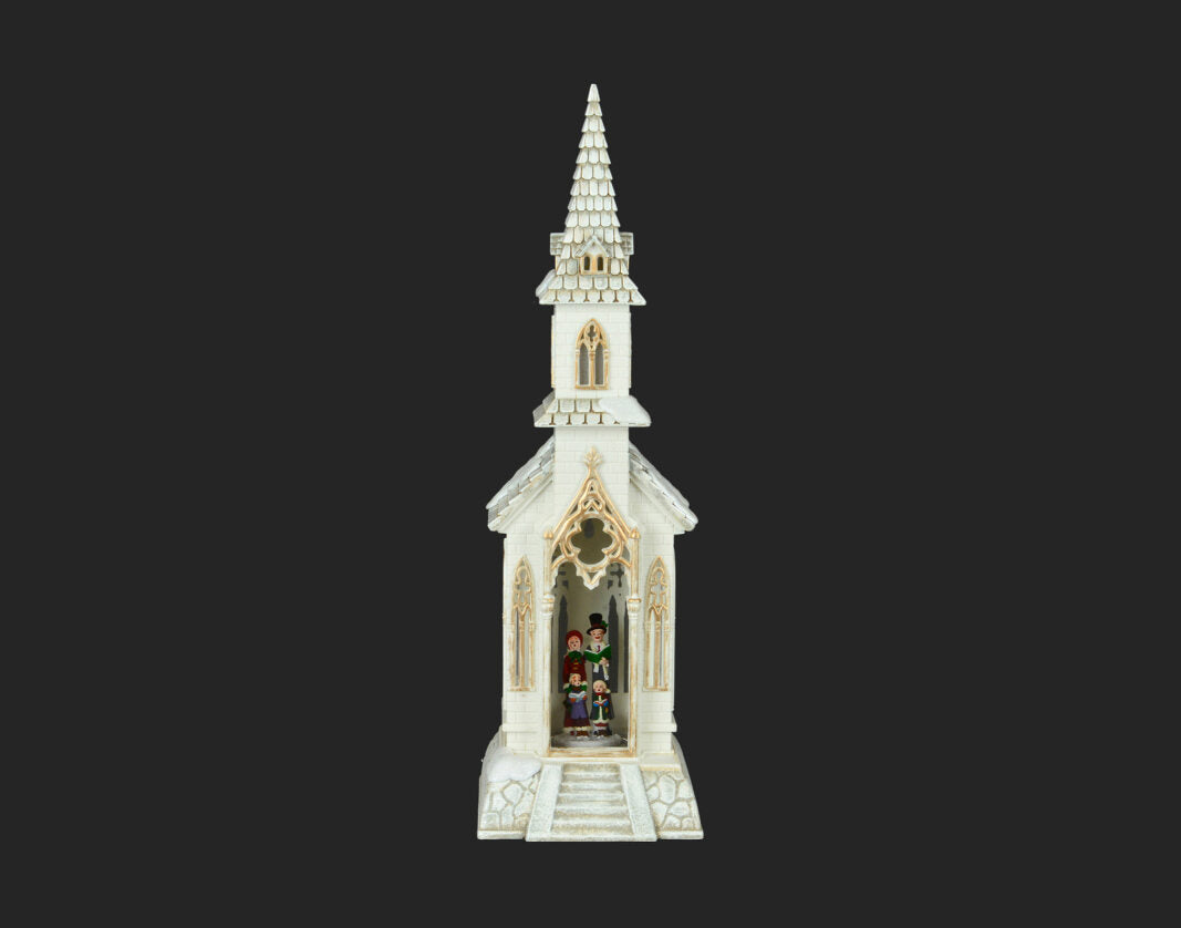Church Water Globe w/ Carolers LED