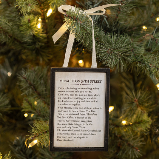 Miracle On 34Th Street Sign Ornament