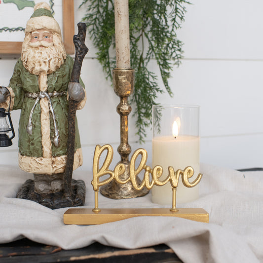 Believe Cutout Standing Sign