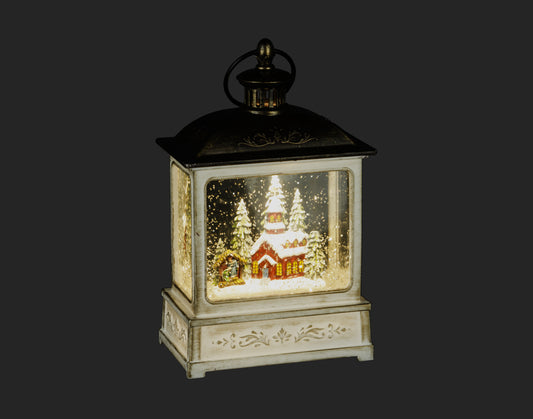 8.5" LED Water Globe w/ Church Lantern