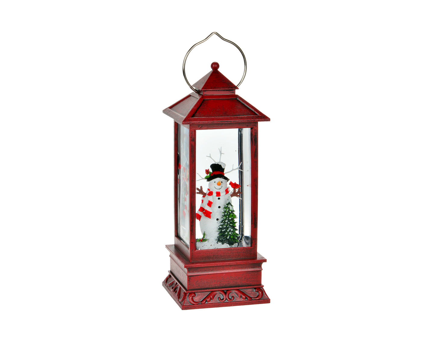 Red Snowman Lantern LED