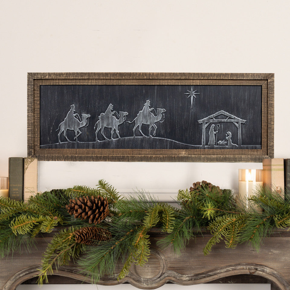 Framed Metal Nativity Scene