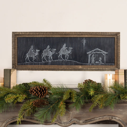 Framed Metal Nativity Scene