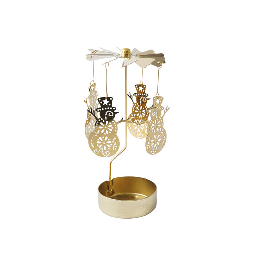 Gold Snowman Tealight Spinner