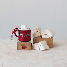 Hot Cocoa Mug Glass Ornament