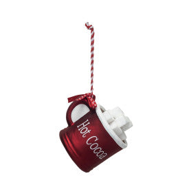 Hot Cocoa Mug Glass Ornament