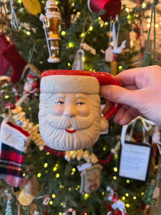 Hand Painted Stoneware Santa