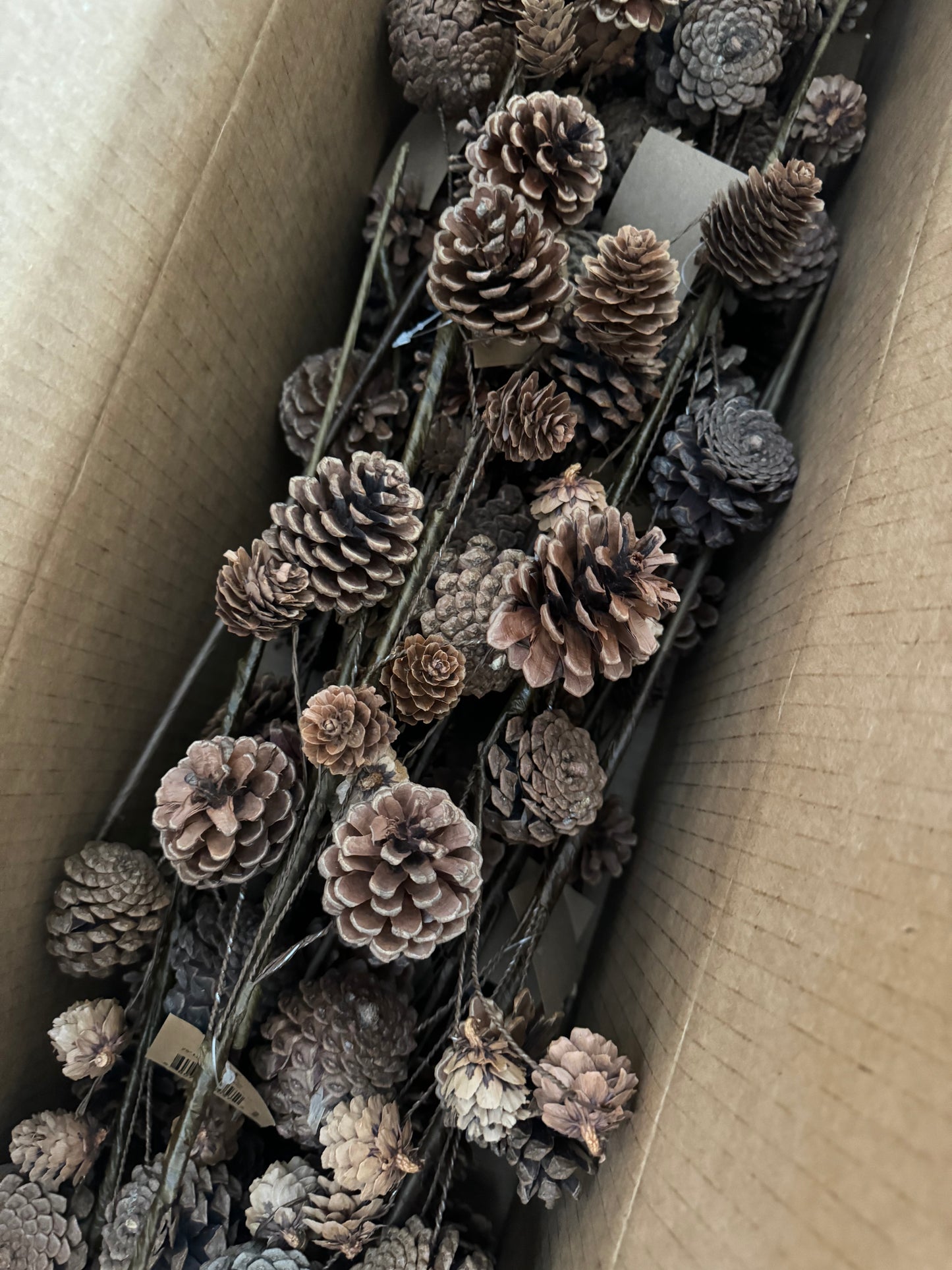 Natural Brown Pine Cone Spray