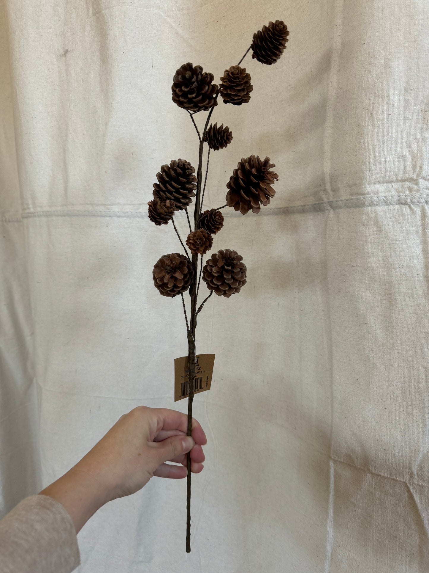 Natural Brown Pine Cone Spray