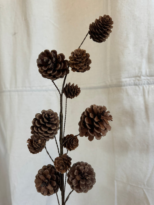 Natural Brown Pine Cone Spray