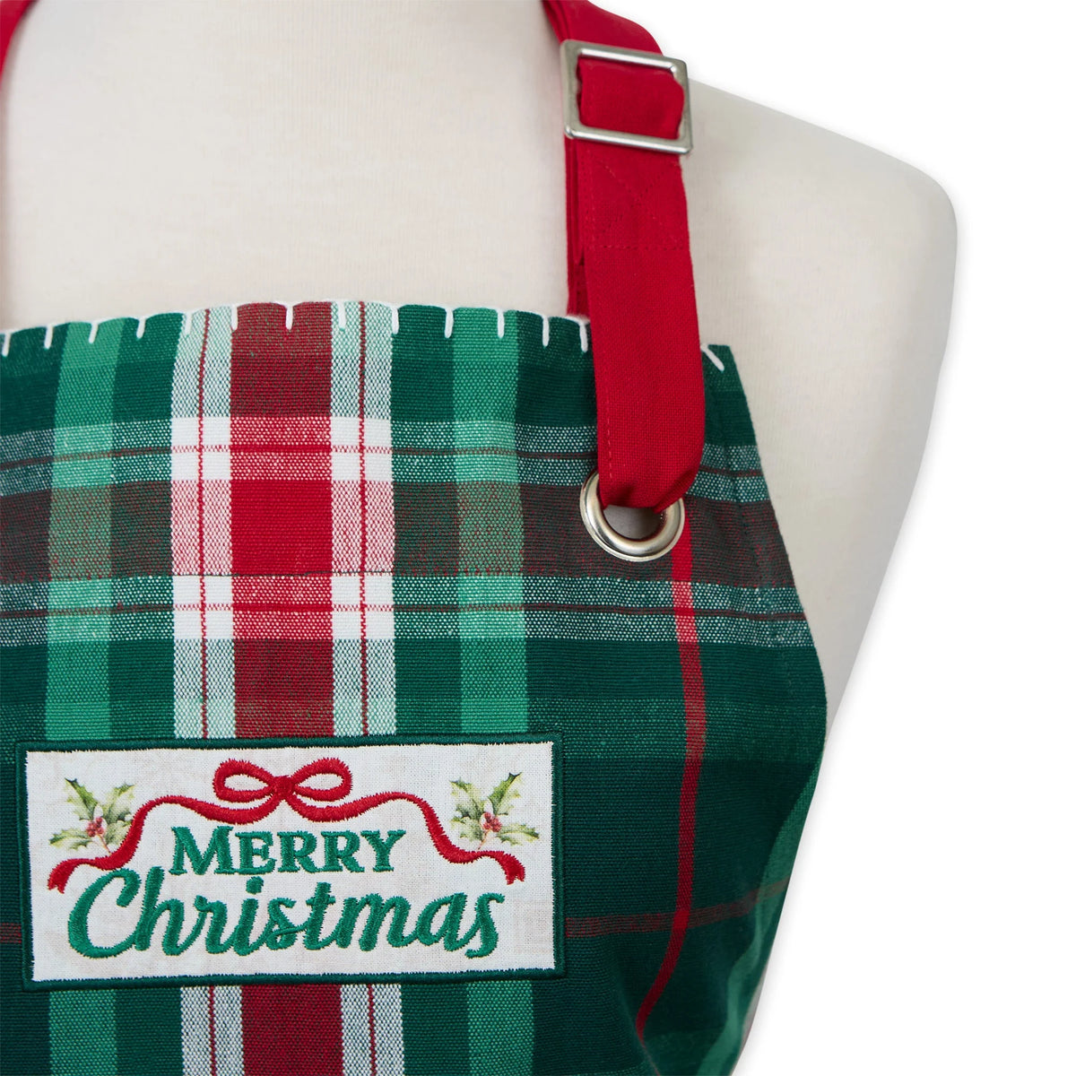 Merry Christmas Plaid Apron