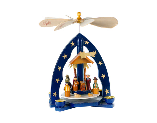 Blue Nativity Pyramid