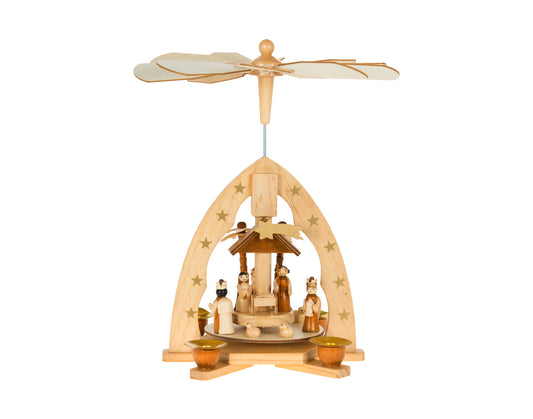 Natural Wooden Nativity Pyramid