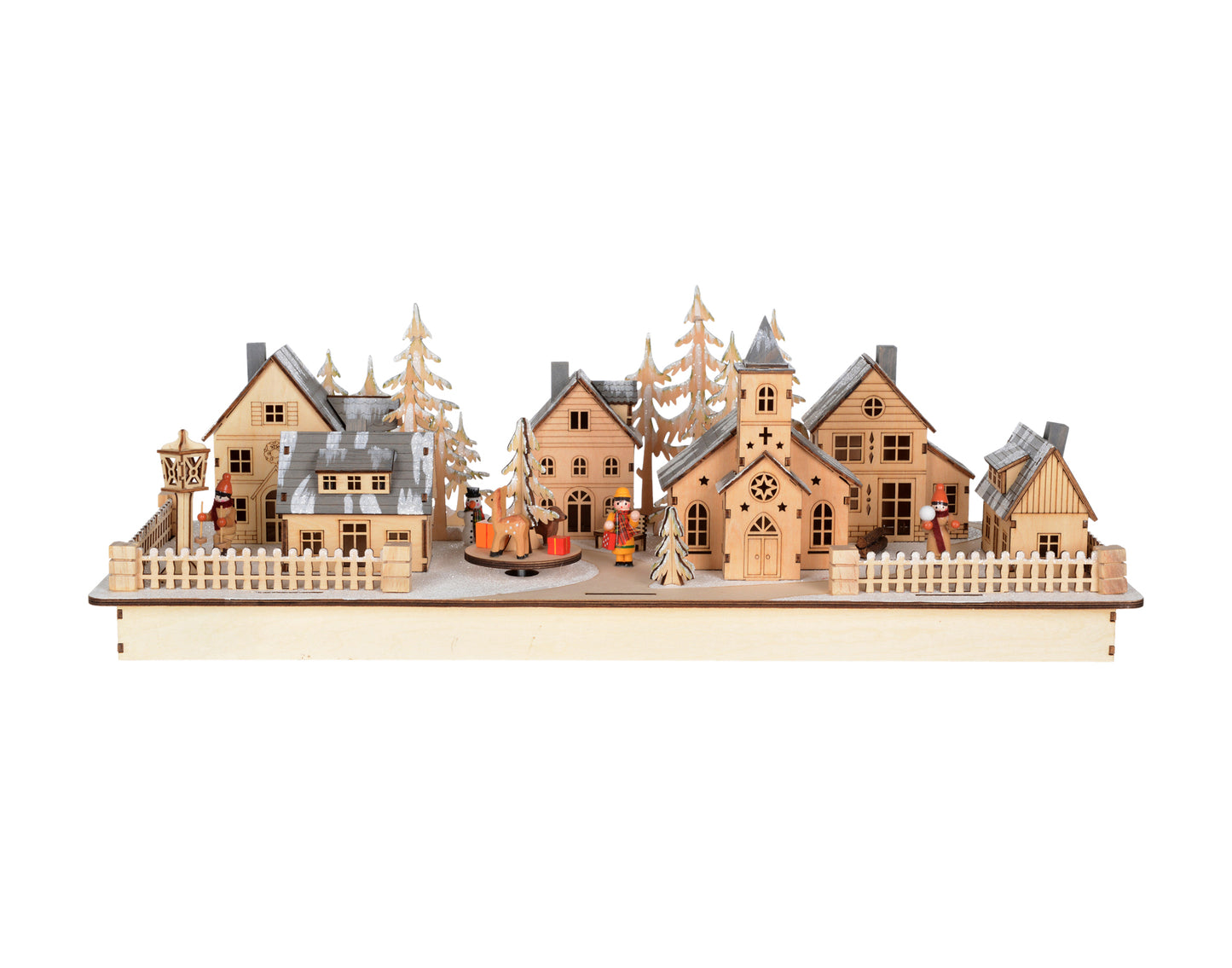 Laser cut Wooden Village w/Lights