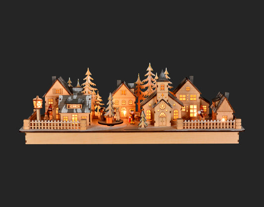 Laser cut Wooden Village w/Lights