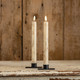 Set/2 9.5" 3D Flame Cream Taper Candle