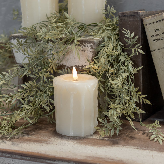 4" Cream 3D Flame Pillar Candle