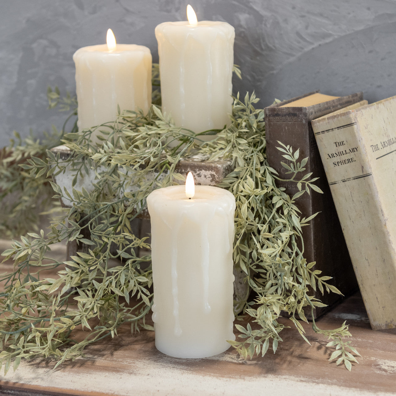 6" Cream 3D Flame Pillar Candle