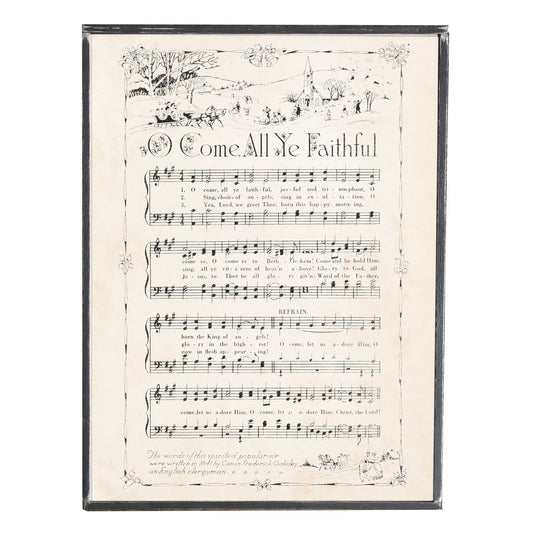 Oh Come All Ye Faithful Vintage Style Framed Print