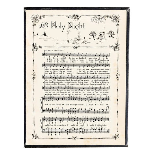 O Holy Night Christmas Music Vintage Style Framed Print
