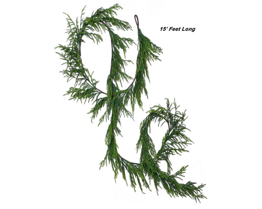 Real Touch Norfolk Pine Garland 15 Ft