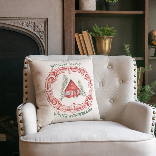 Welcome To Our Winter Wonderland Pillow