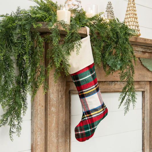 White Tartan Stocking