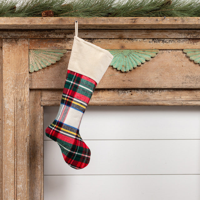 White Tartan Stocking