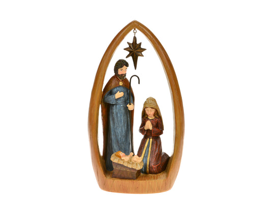 Wooden Holy Family Nativity