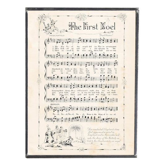 The First Noel Christmas Carol Vintage Style Framed Print