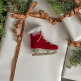 Wine Velvet Ice Skate Ornament
